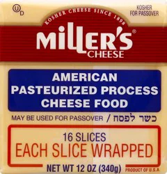 Miller's Cheese Singles American Cheese Slices 16 Each