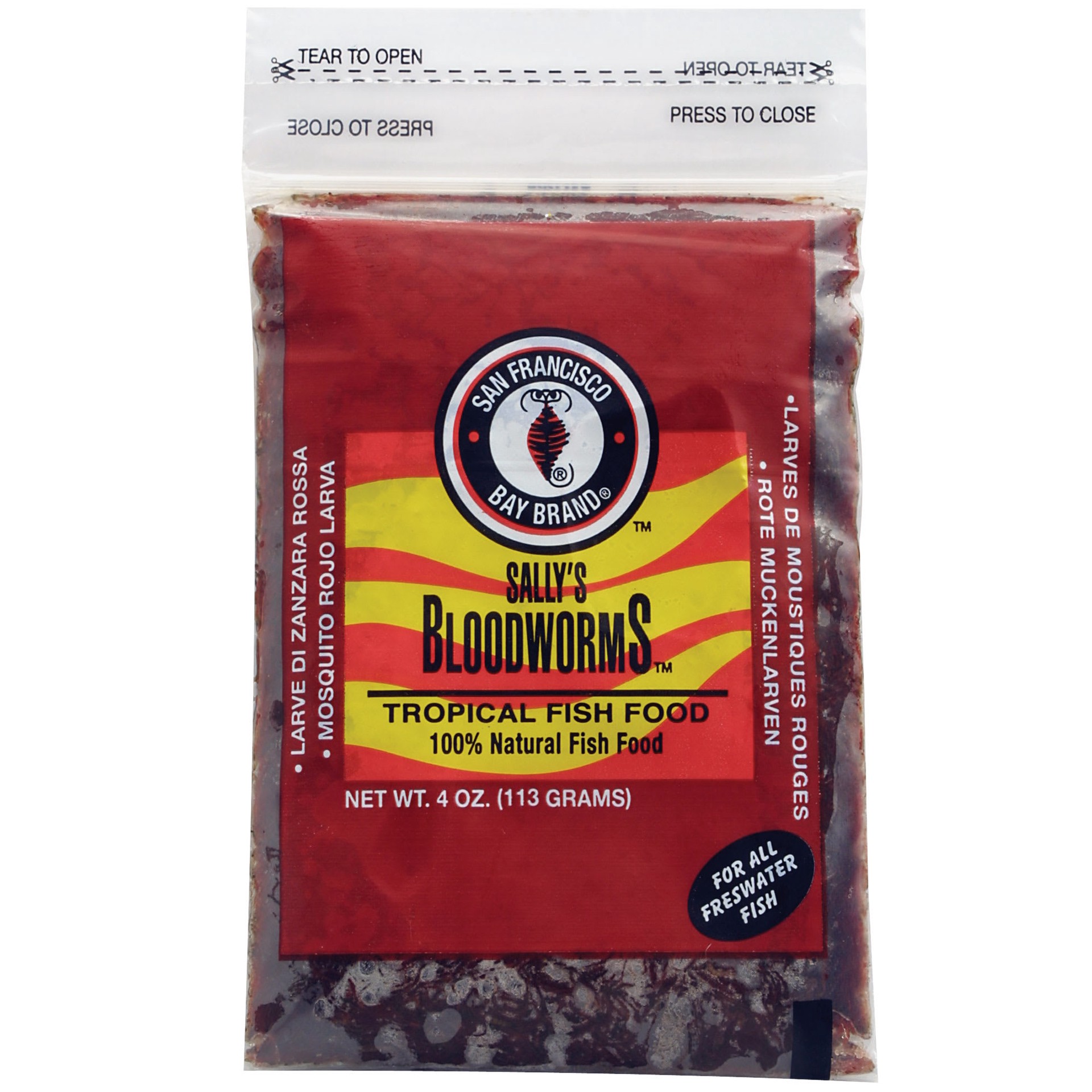 slide 1 of 1, SF Bay Coffee  Sally's Frozen Bloodworms Fish Food, 4 oz