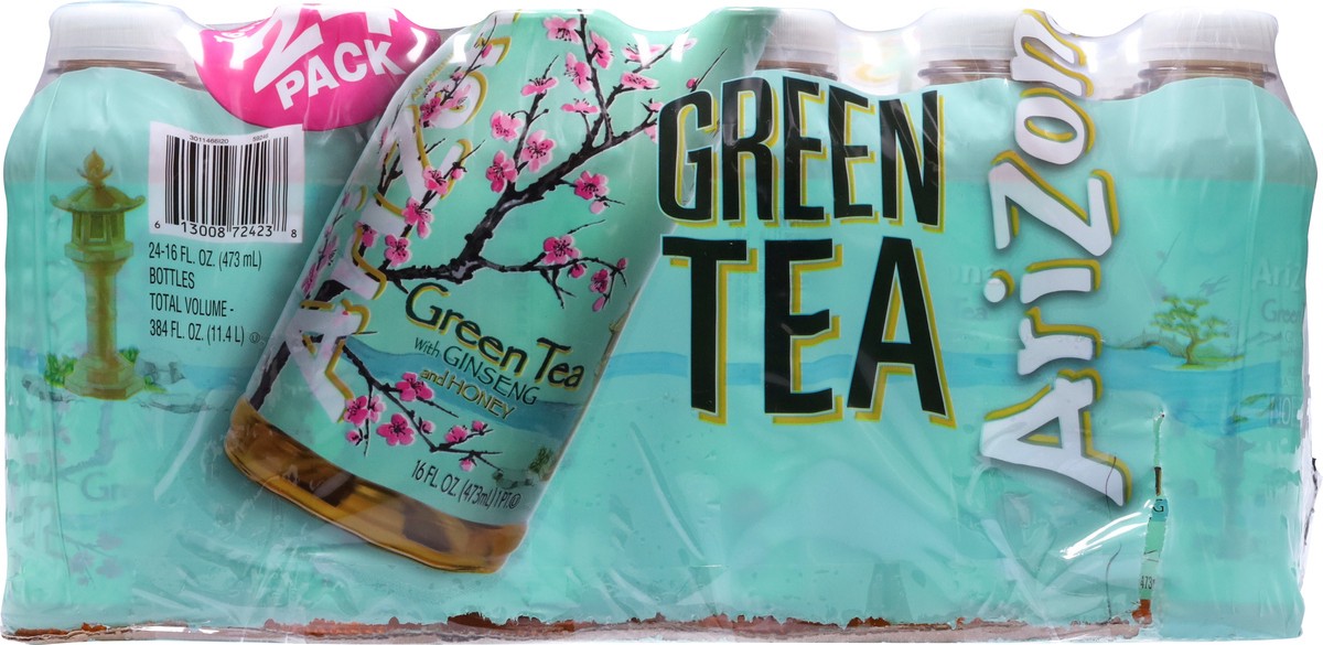 slide 8 of 13, AriZona Green Tea with Ginseng and Honey - 24 ct, 24 ct