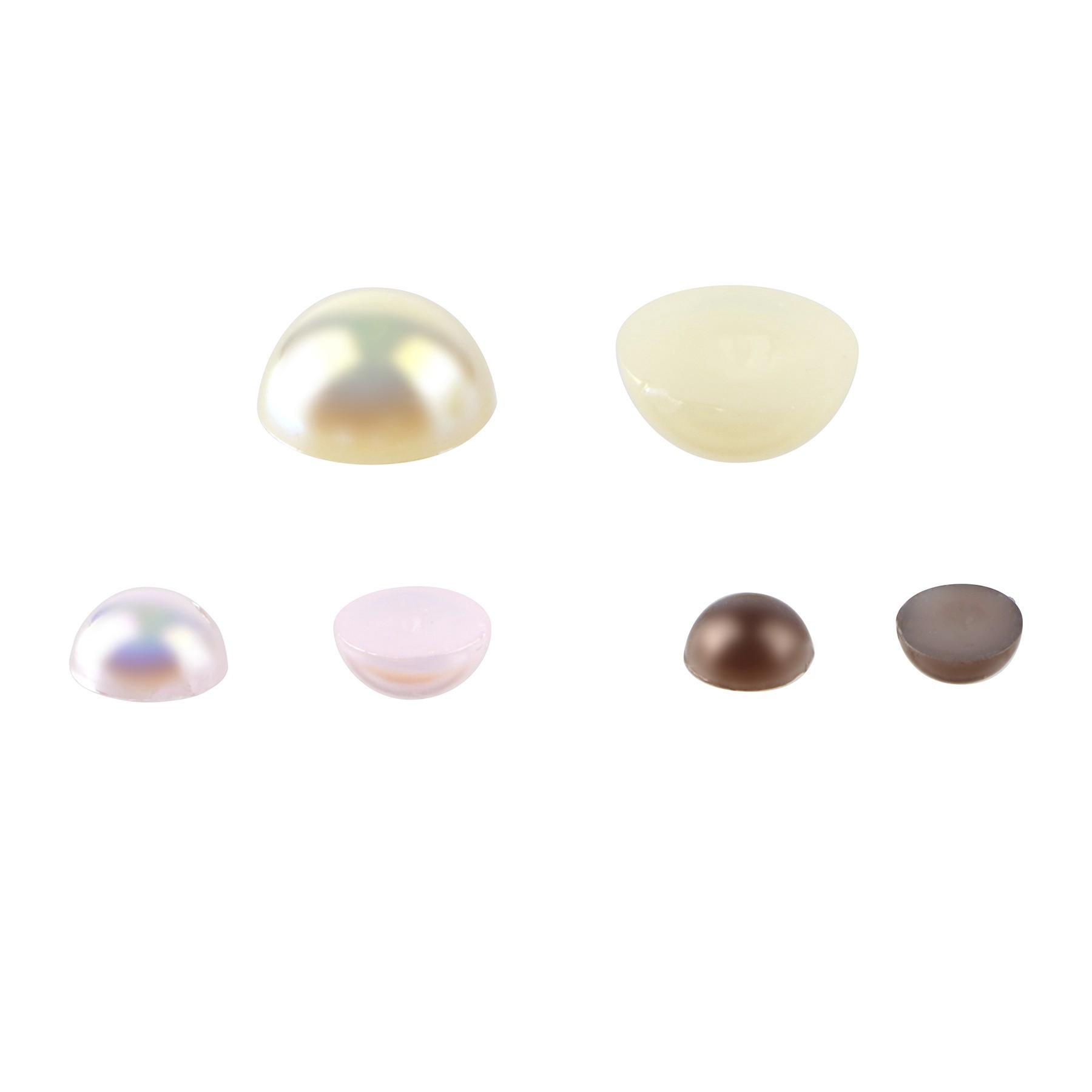 slide 2 of 2, Ivory, Pink & Brown Round Plastic Flatback Pearl Mix, 5,100ct. By Bead Landing, 100 ct