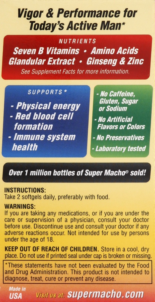 slide 2 of 6, Super Macho High Potency Formula Dietary Supplement, 50 ct