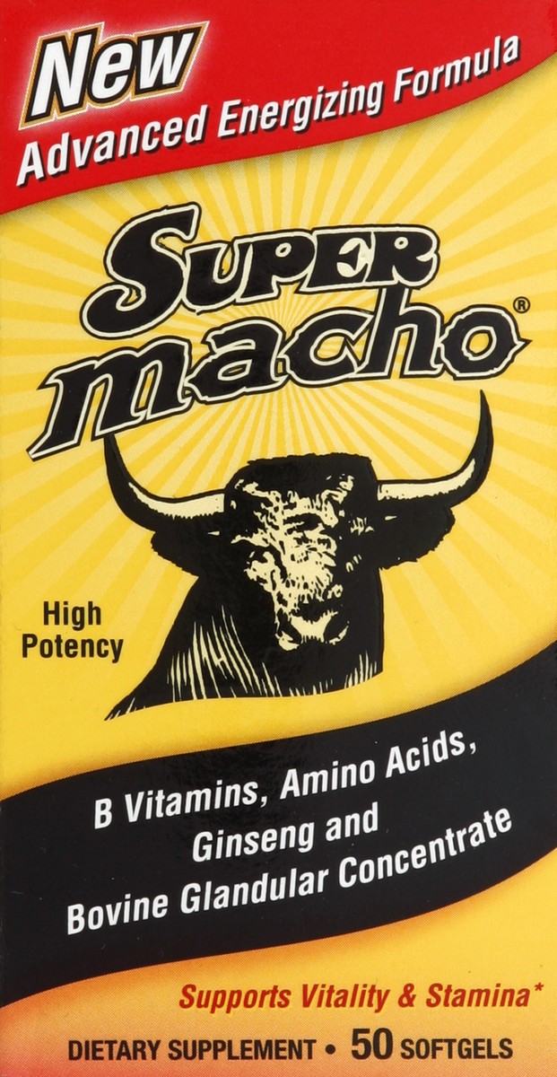 slide 5 of 6, Super Macho High Potency Formula Dietary Supplement, 50 ct