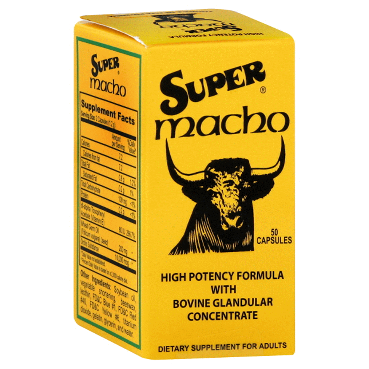 slide 1 of 6, Super Macho High Potency Formula Dietary Supplement, 50 ct