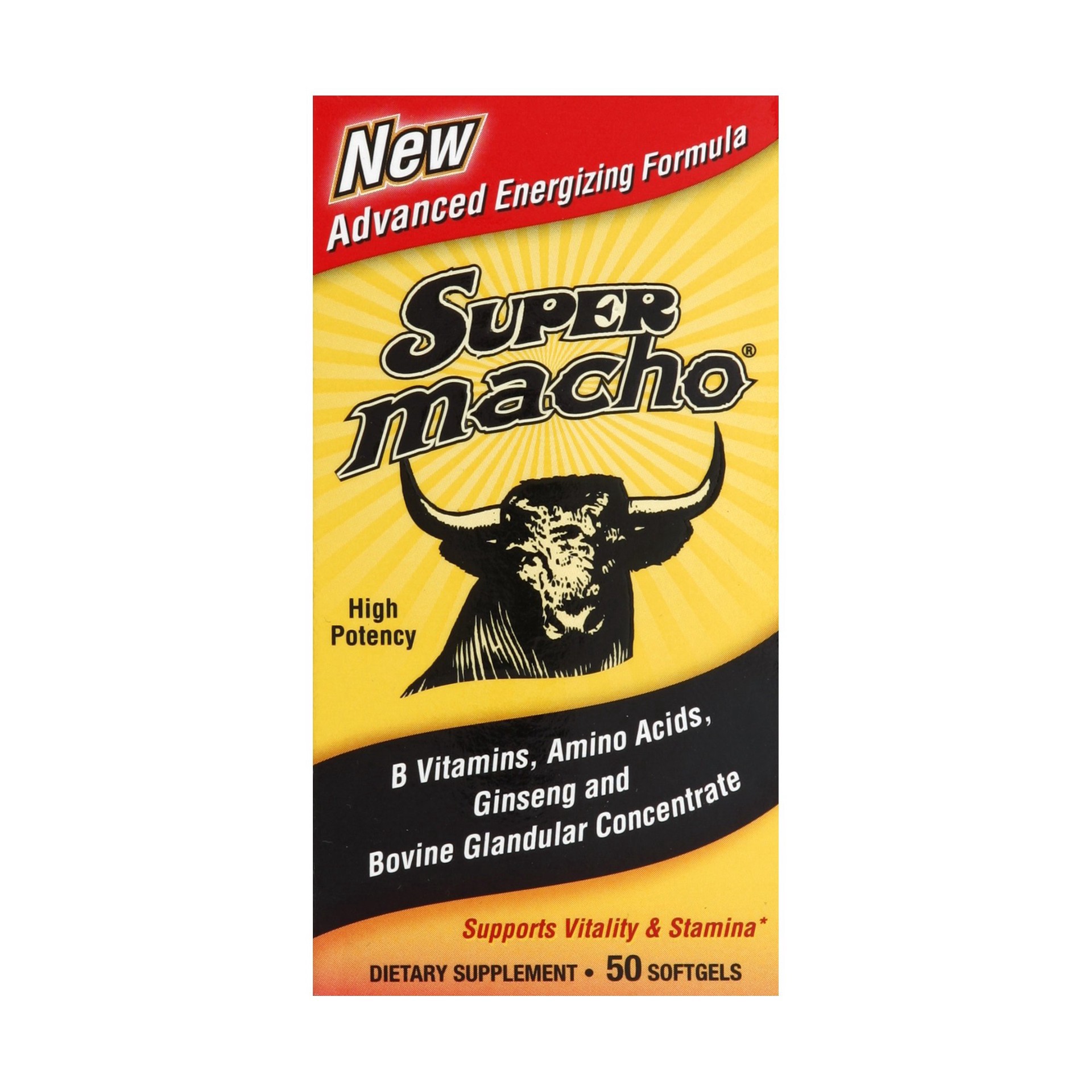 slide 1 of 6, Super Macho High Potency Formula Dietary Supplement, 50 ct