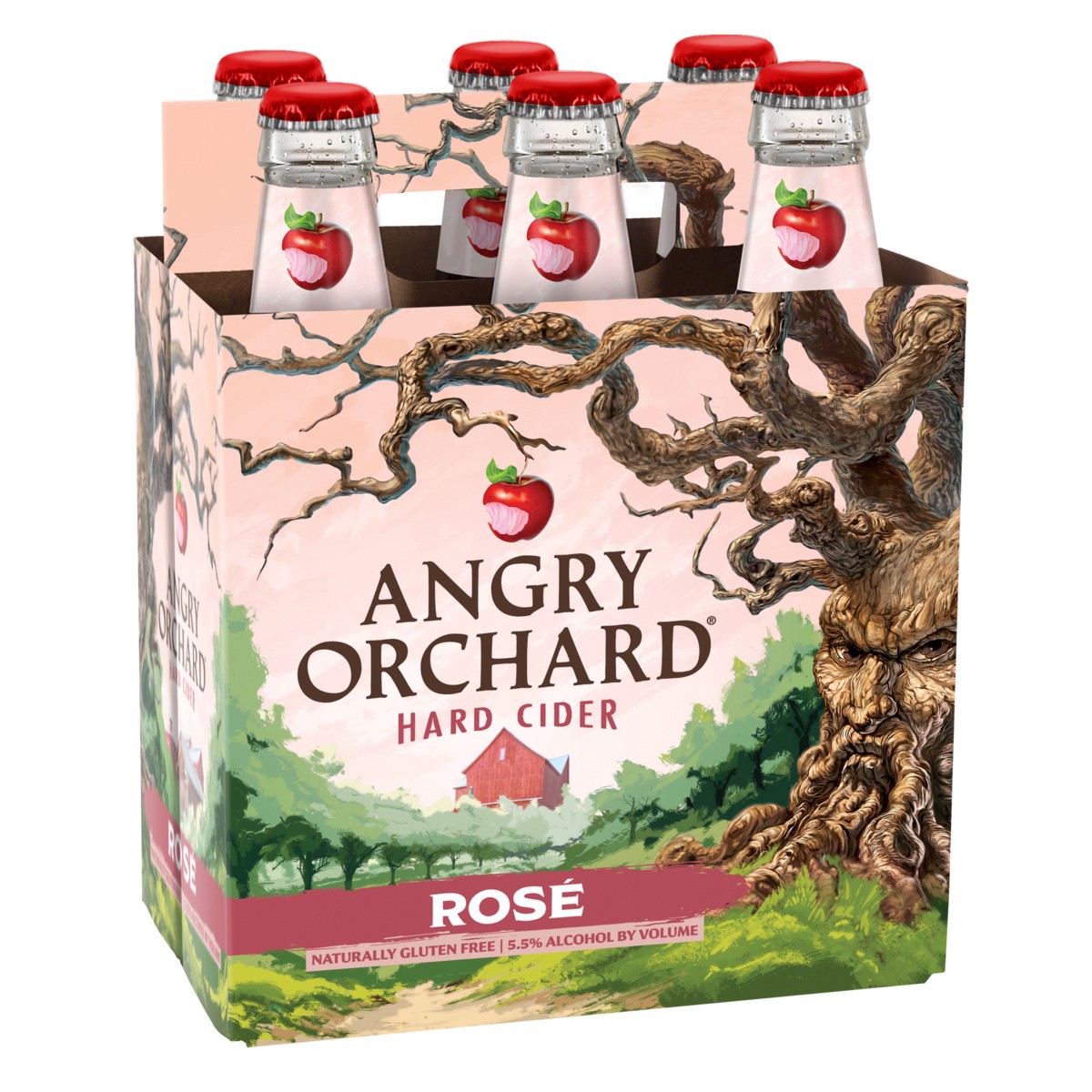 slide 1 of 6, Angry Orchard Rosé Hard Apple Cider, Spiked (12 fl. oz. Bottle, 6pk.), 6 ct