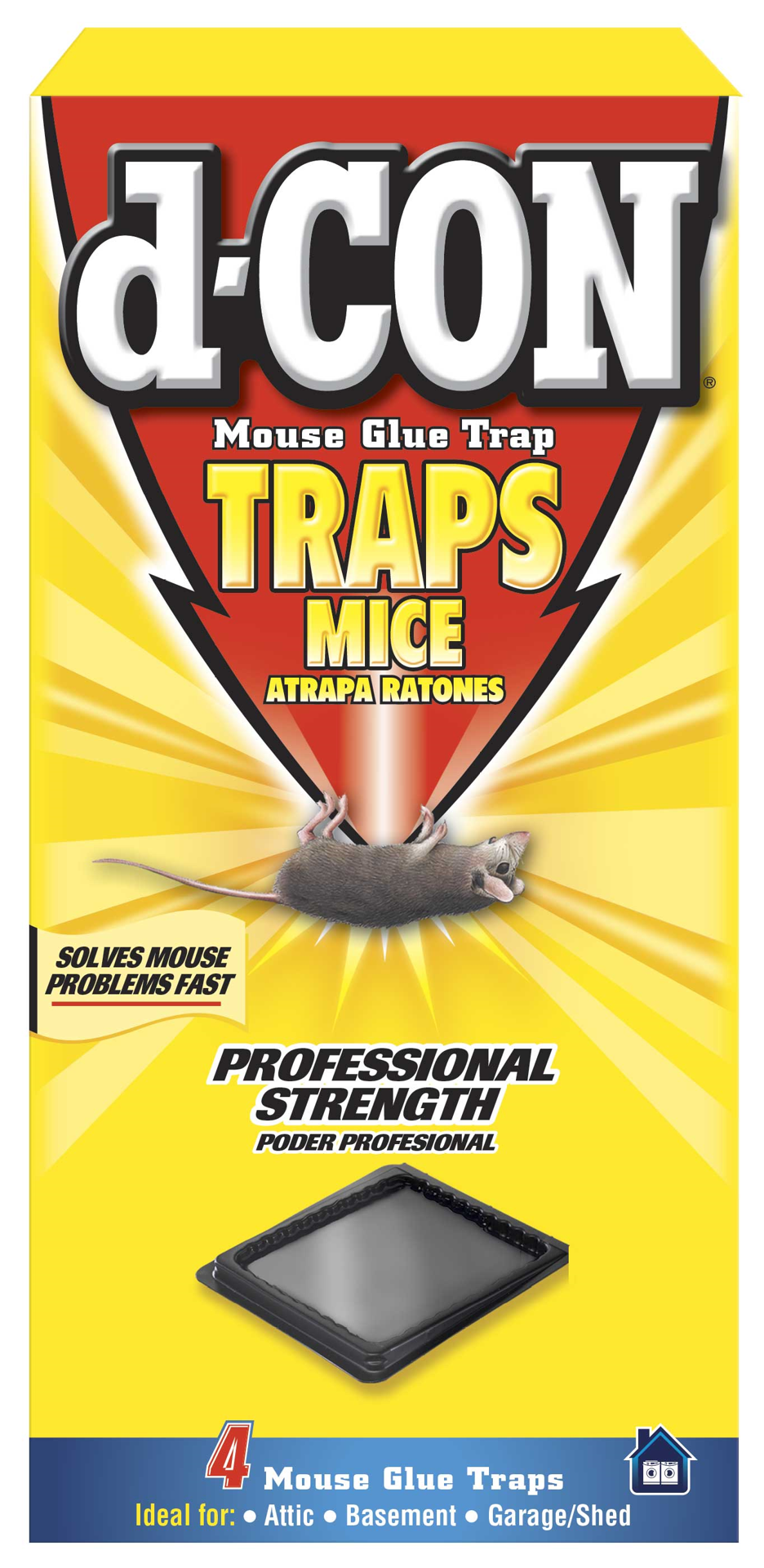 slide 1 of 2, d-Con Mouse Glue Traps, 4 ct