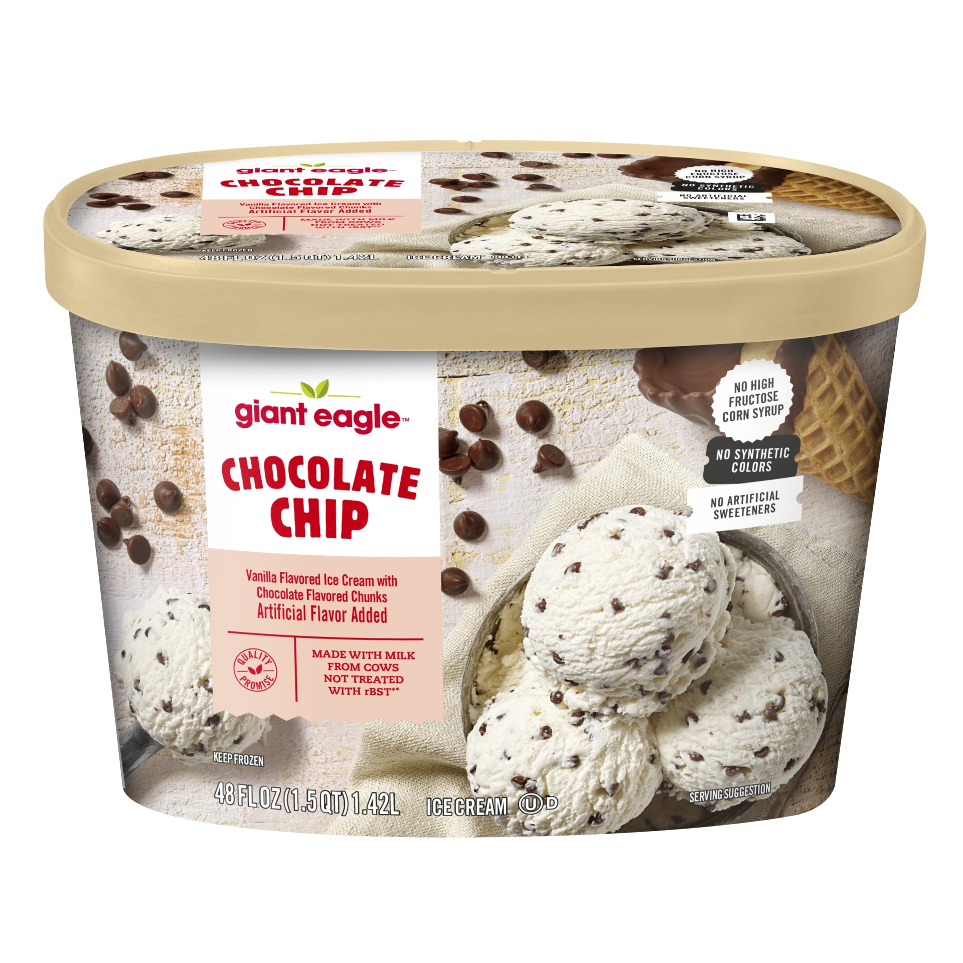 slide 1 of 1, Giant Eagle Chocolate Chip Ice Cream, 48 oz