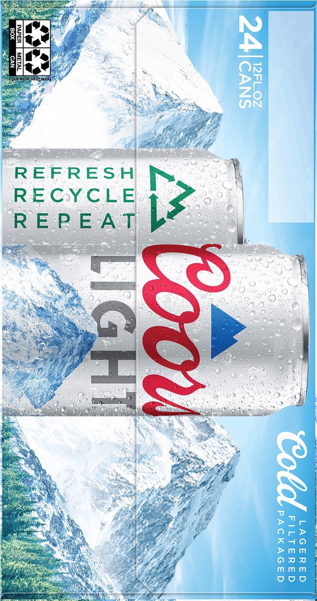 slide 7 of 9, Coors American Light Lager Beer, 4.2% ABV, 24-pack, 12-oz. beer cans, 24 ct; 12 oz