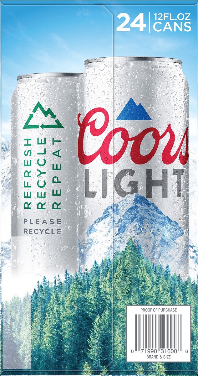 slide 9 of 9, Coors American Light Lager Beer, 4.2% ABV, 24-pack, 12-oz. beer cans, 24 ct; 12 oz