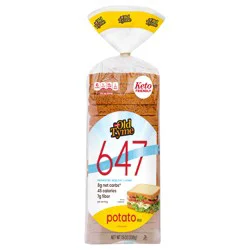 Schmidt's Old Tyme 647 Potato Bread, 19 oz Loaf - Keto-Friendly, Low Carb Bread (6g Net Carbs, 45 Calories, 7g Fiber)