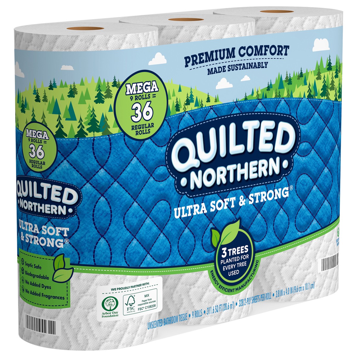 slide 2 of 4, Quilted Northern Ultra Soft & Strong 2-Ply Mega Rolls Unscented Bathroom Tissue 9 ea, 9 ct
