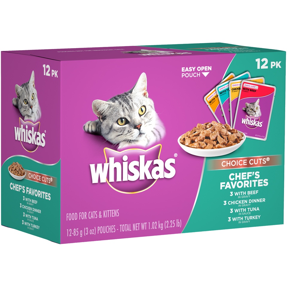 slide 2 of 9, Whiskas Chef Choice Cut Variety Cat Food, 10 ct