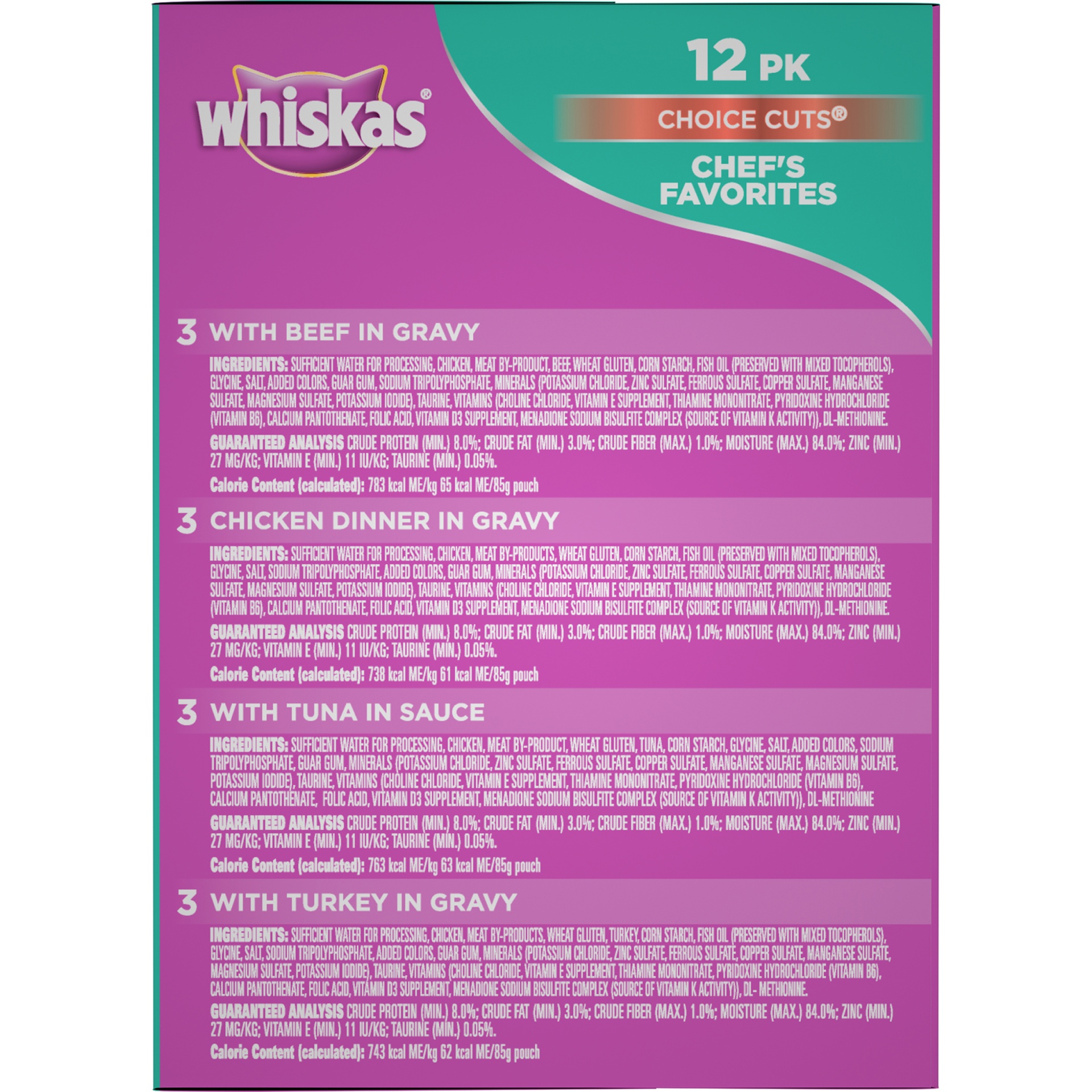 slide 5 of 9, Whiskas Chef Choice Cut Variety Cat Food, 10 ct