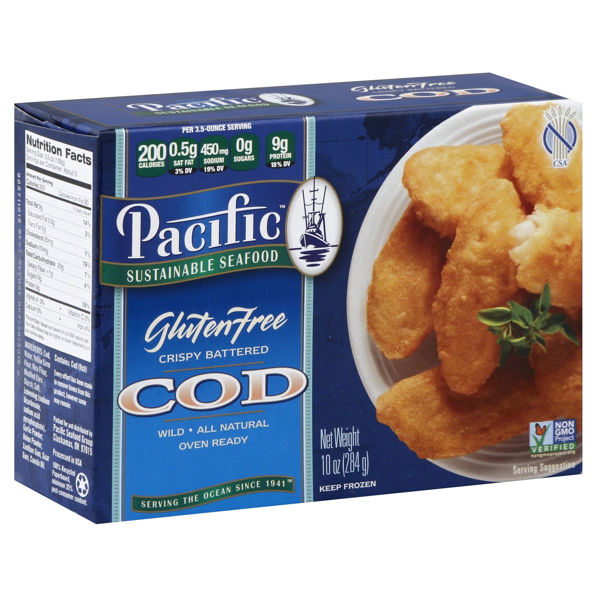 slide 1 of 4, Pacific Gluten Free Crispy Battered Cod, 10 oz