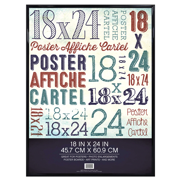 slide 1 of 1, MCS Elite Poster Frame - Black, 18 in x 24 in 