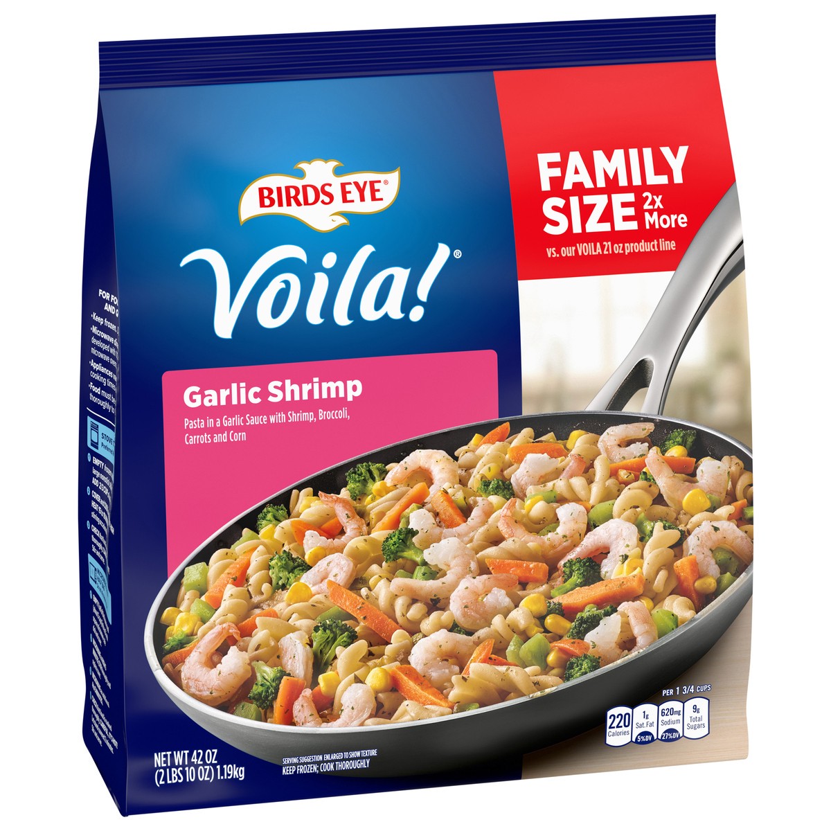 slide 2 of 8, Birds Eye Voila! Garlic Shrimp Family Size 42 oz, 42 oz