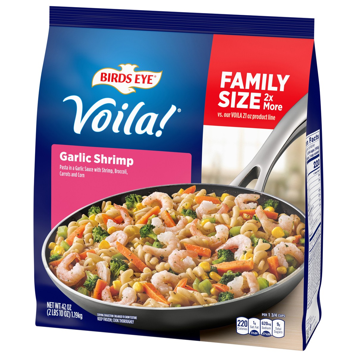 slide 3 of 8, Birds Eye Voila! Garlic Shrimp Family Size 42 oz, 42 oz