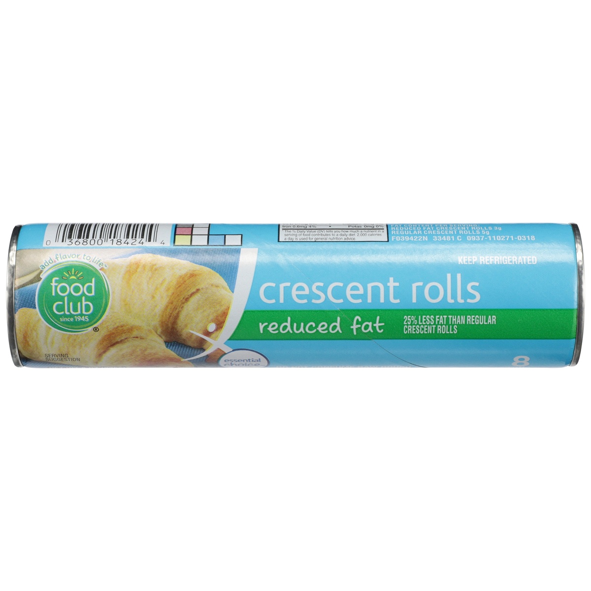 slide 1 of 9, Food Club Reduced Fat Crescent Rolls, 8 oz