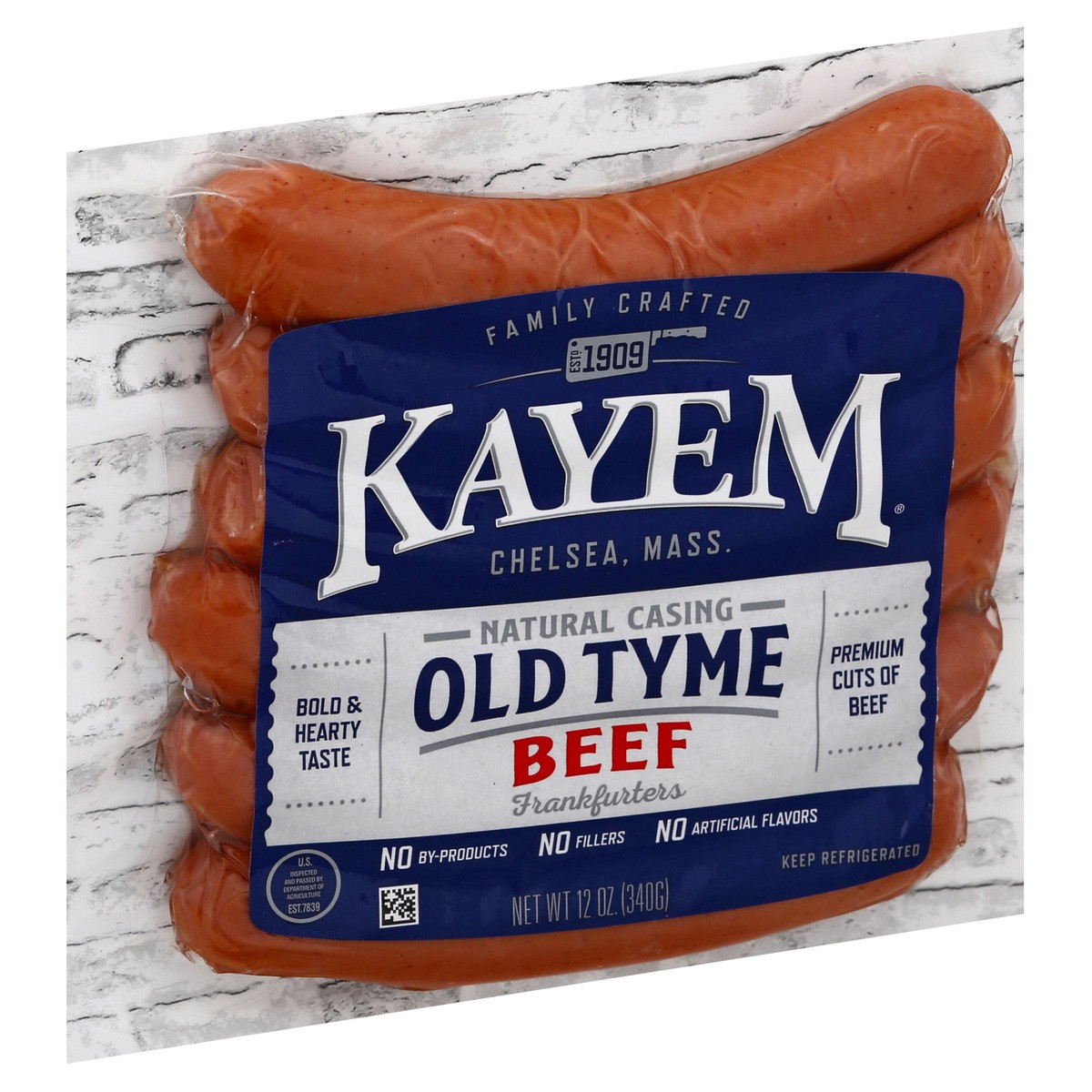 slide 5 of 13, Kayem Old Tyme Natural Casing Beef Frankfurters 12 oz, 12 oz