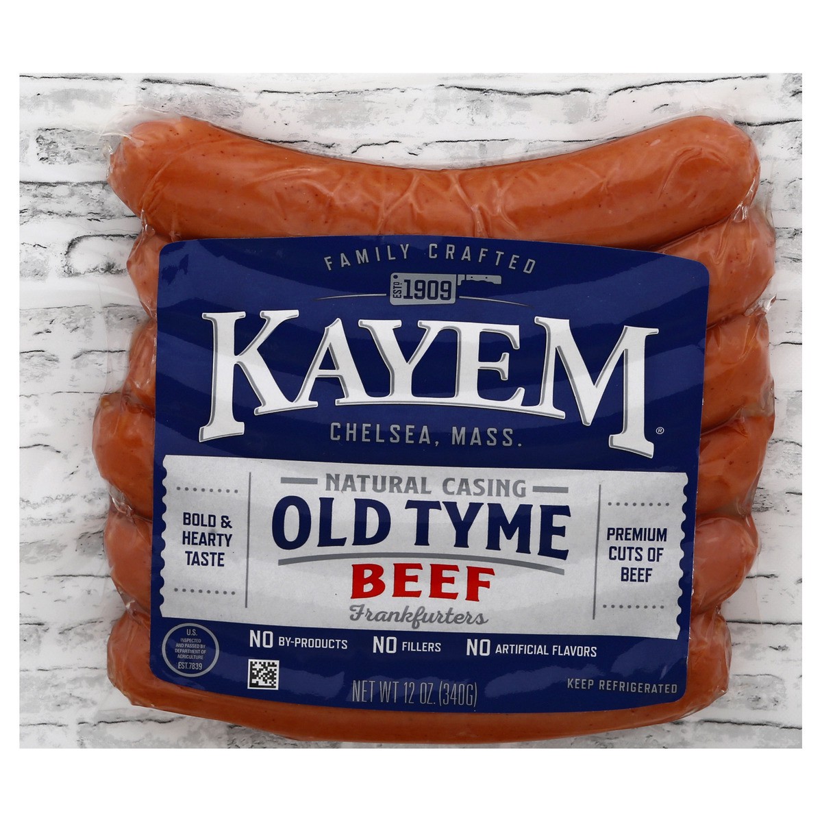 slide 10 of 13, Kayem Old Tyme Natural Casing Beef Frankfurters 12 oz, 12 oz