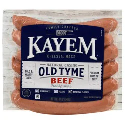 Old Tyme Beef Franks Natural Casing - 12 oz