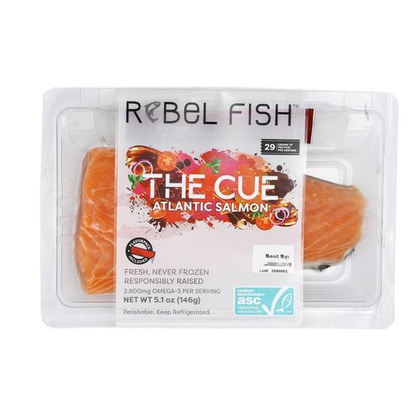 slide 1 of 1, Rebel Fish The Cue Atlantic Salmon, 5.1 oz