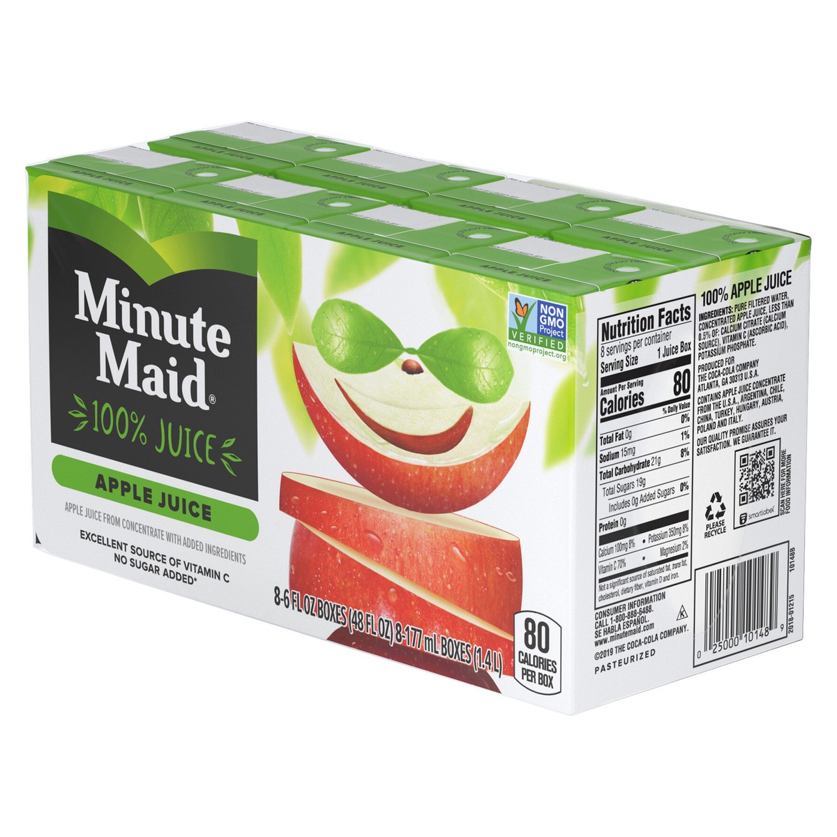 slide 2 of 9, Minute Maid Apple Juice Cartons, 6 fl oz, 8 Pack, 8 ct