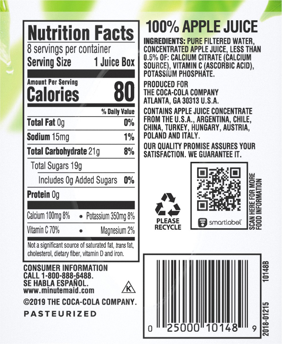 slide 6 of 9, Minute Maid Apple Juice Cartons, 6 fl oz, 8 Pack, 8 ct