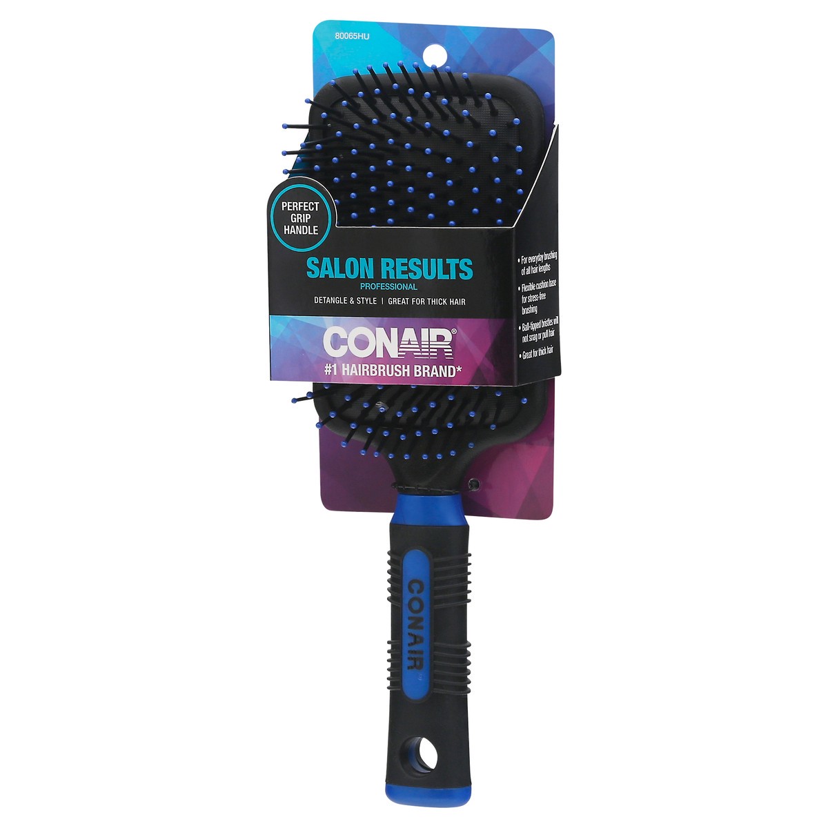 slide 7 of 9, Conair Professional Cushioned Paddle Brush Assorted Colors, 1 ct