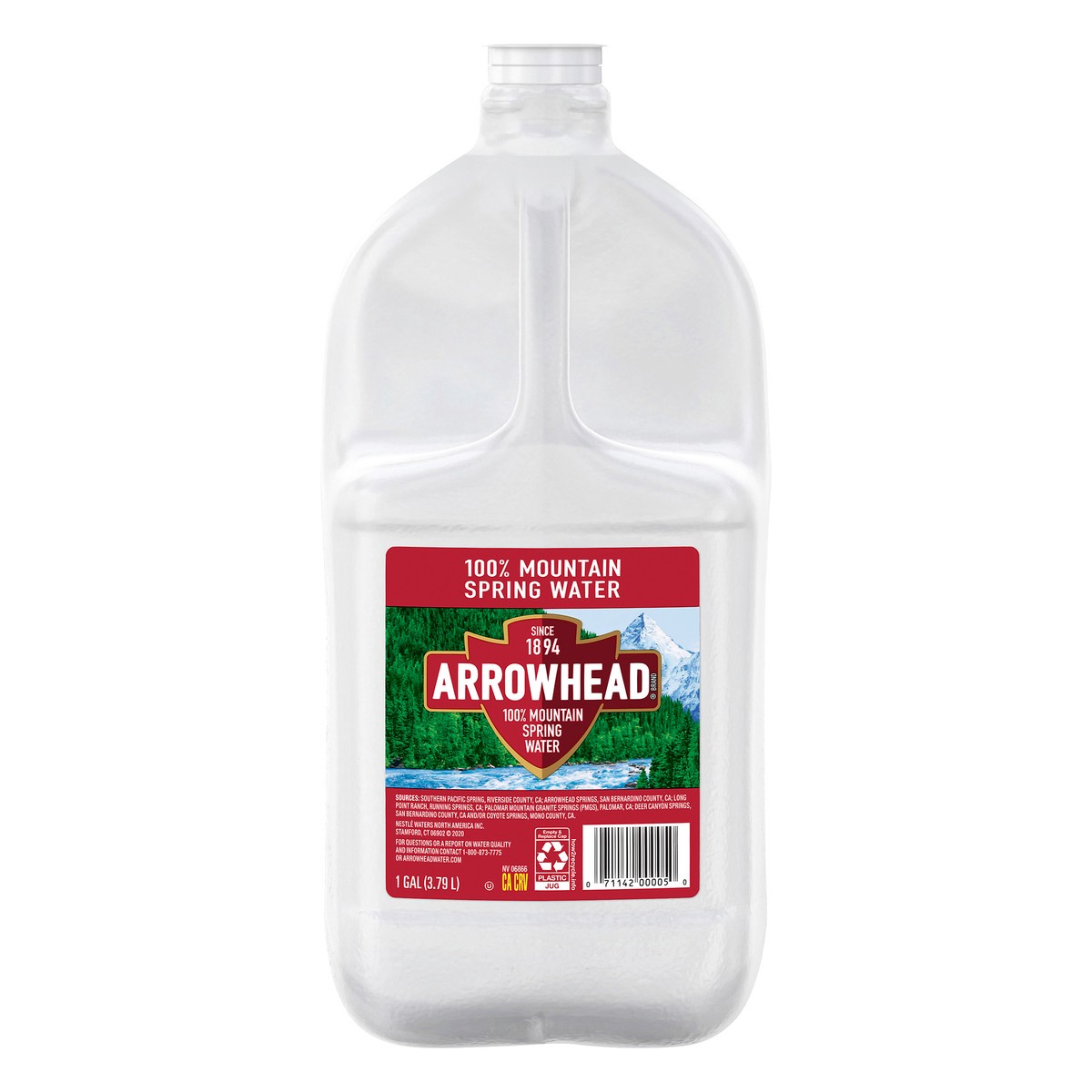 slide 1 of 7, ARROWHEAD Brand 100% Mountain Spring Water, 1-gallon plastic jug, 