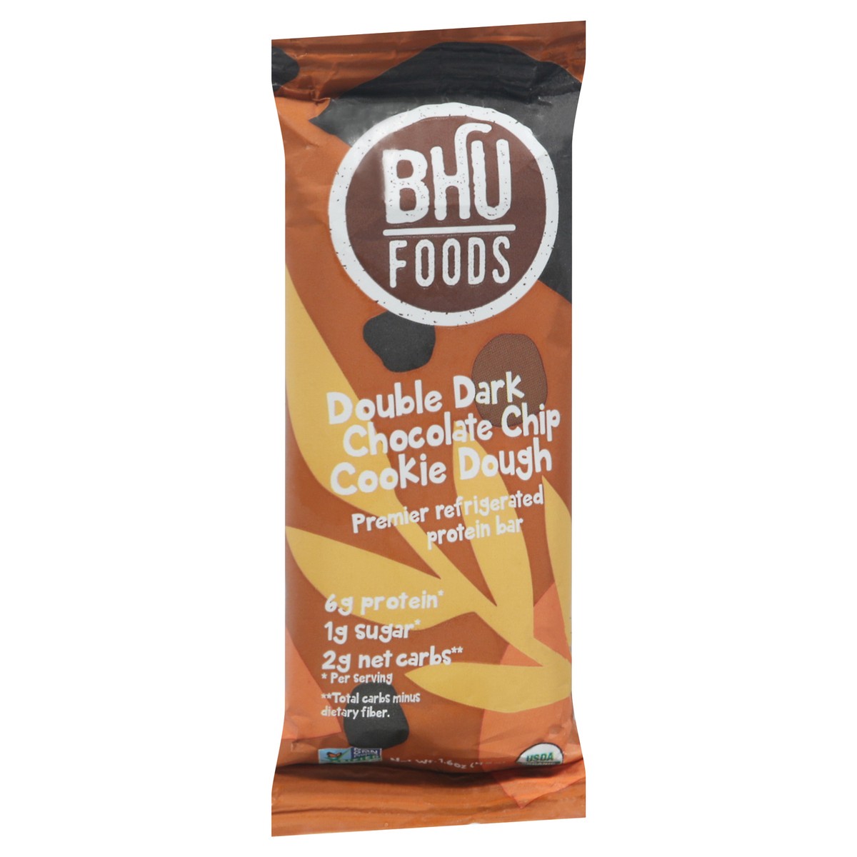 slide 2 of 9, BHU Foods Double Dark Chocolate Chip Cookie Dough Protein Bar 1.6 oz, 1.6 oz