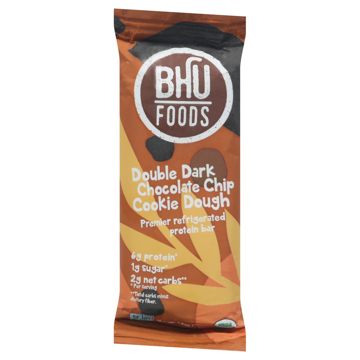 slide 3 of 9, BHU Foods Double Dark Chocolate Chip Cookie Dough Protein Bar 1.6 oz, 1.6 oz