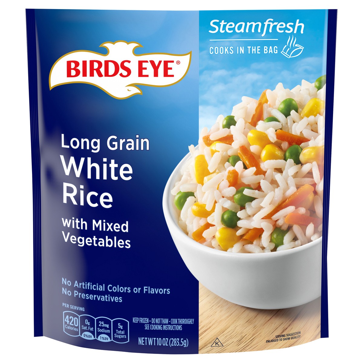 slide 1 of 1, Birds Eye Steamfresh Selects Frozen Long Grain White Rice With Mixed Vegetables, 10 oz