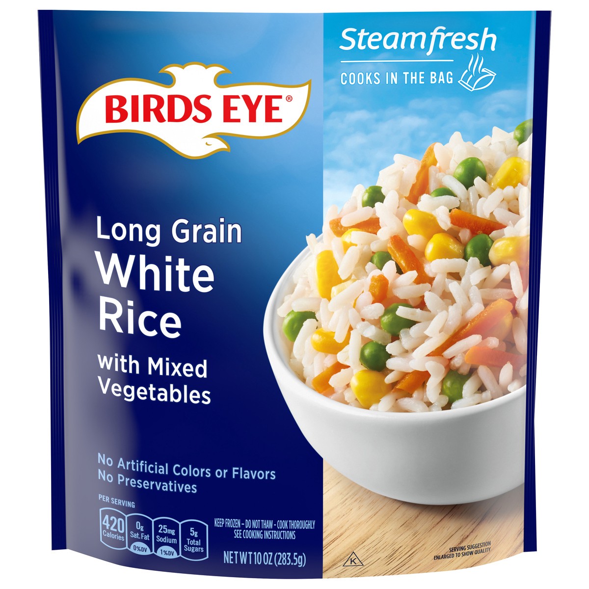 slide 1 of 1, Birds Eye Long Grain White Rice with Mixed Vegetables 10 oz, 10 oz