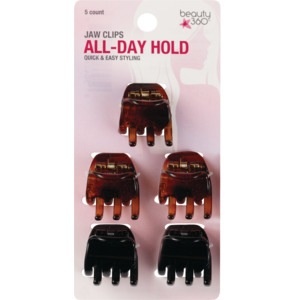 slide 1 of 1, Beauty 360 All-Day Hold Medium Jaw Clips, 5 ct