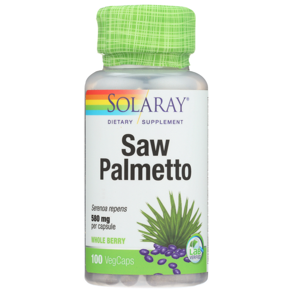 slide 1 of 1, Solaray Saw Palmetto Berries 580Mg, 1 ct