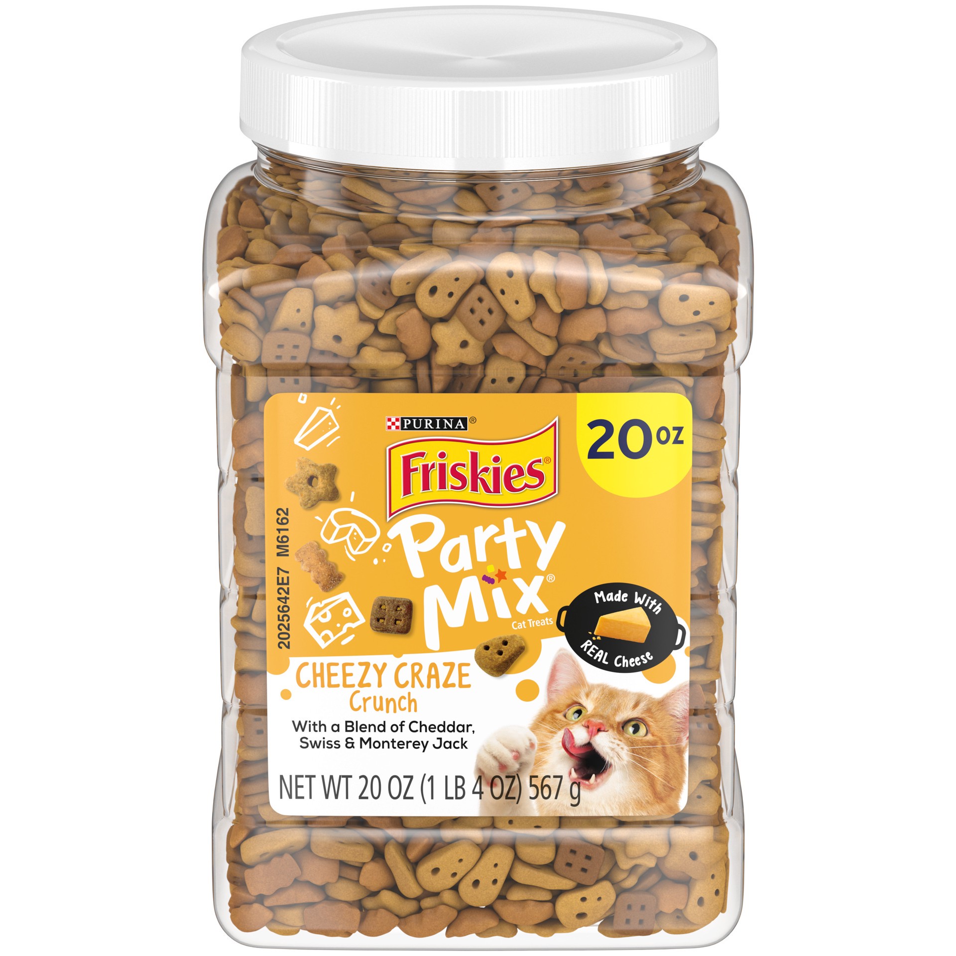 slide 1 of 9, Friskies Purina Friskies Cat Treats, Party Mix Cheezy Craze Crunch, 20 oz