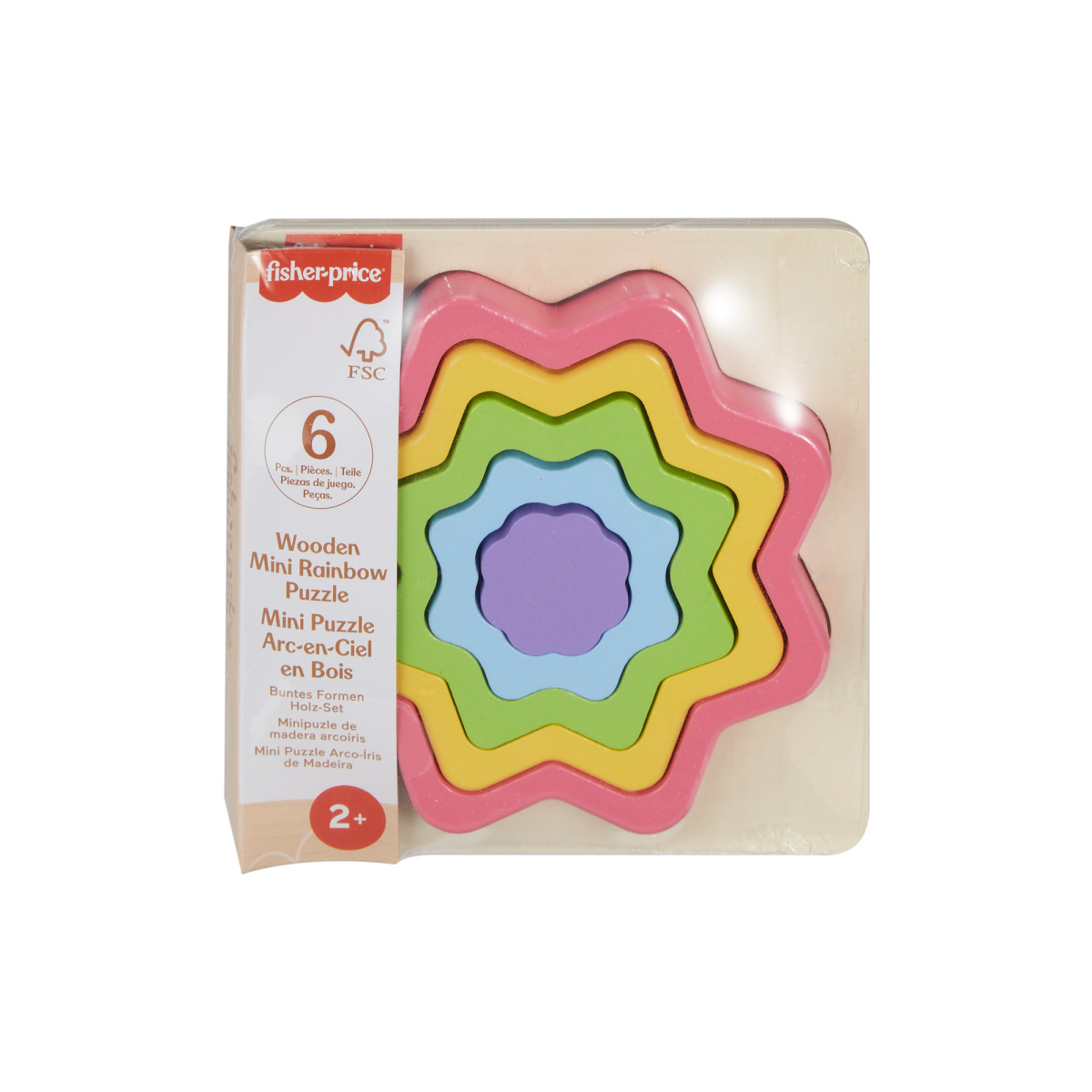 slide 1 of 25, Fisher-Price Wooden Mini Rainbow Jigsaw Puzzle Collection for Toddlers & Kids, 1 ct