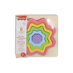 Fisher-Price Wooden Mini Rainbow Jigsaw Puzzle Collection for Toddlers & Kids