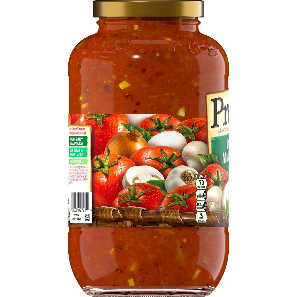 slide 3 of 8, Prego Fresh Mushroom Italian Sauce, 45 oz