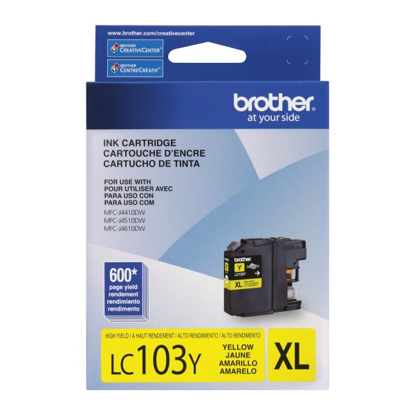 slide 1 of 1, Brother Lc103Y Yellow Ink Cartridge, 1 ct