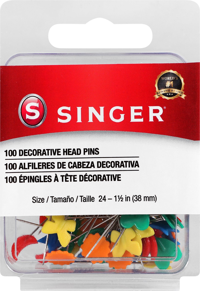 slide 2 of 2, SINGER Decorative Head Pins, Size 24, 100 Count, 100 ct