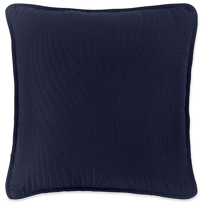 slide 1 of 1, Brielle Stream Embroidered European Pillow Sham - Navy, 1 ct
