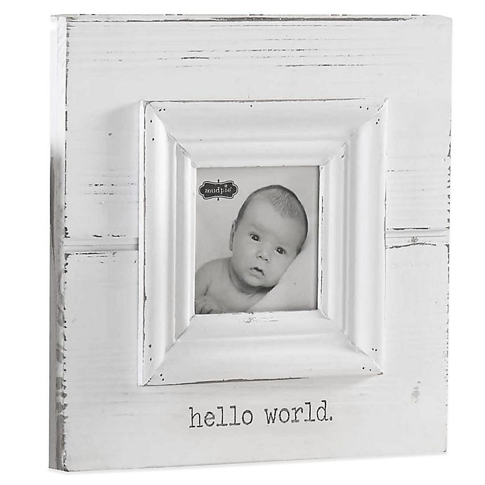 slide 1 of 1, Mud Pie Hello World'' Photo Frame - White'', 1 ct