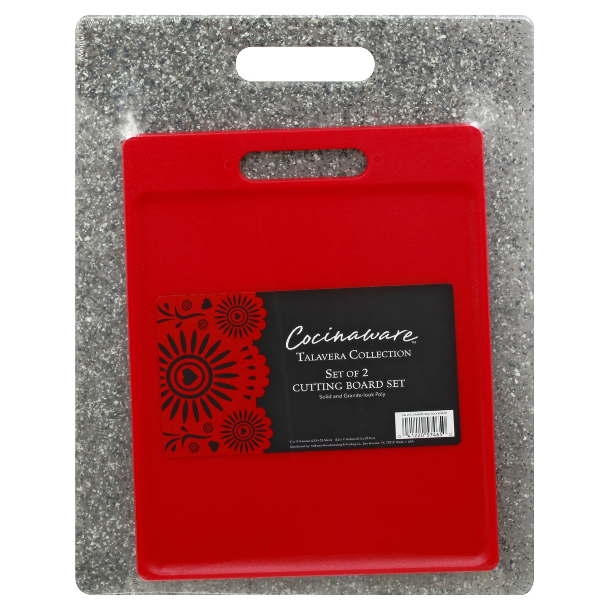 slide 1 of 1, Cocinaware Granite/ Red Poly Cutting Boards, 2 ct