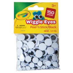 Crayola Peel'n Stick Wiggle Eyes, Black