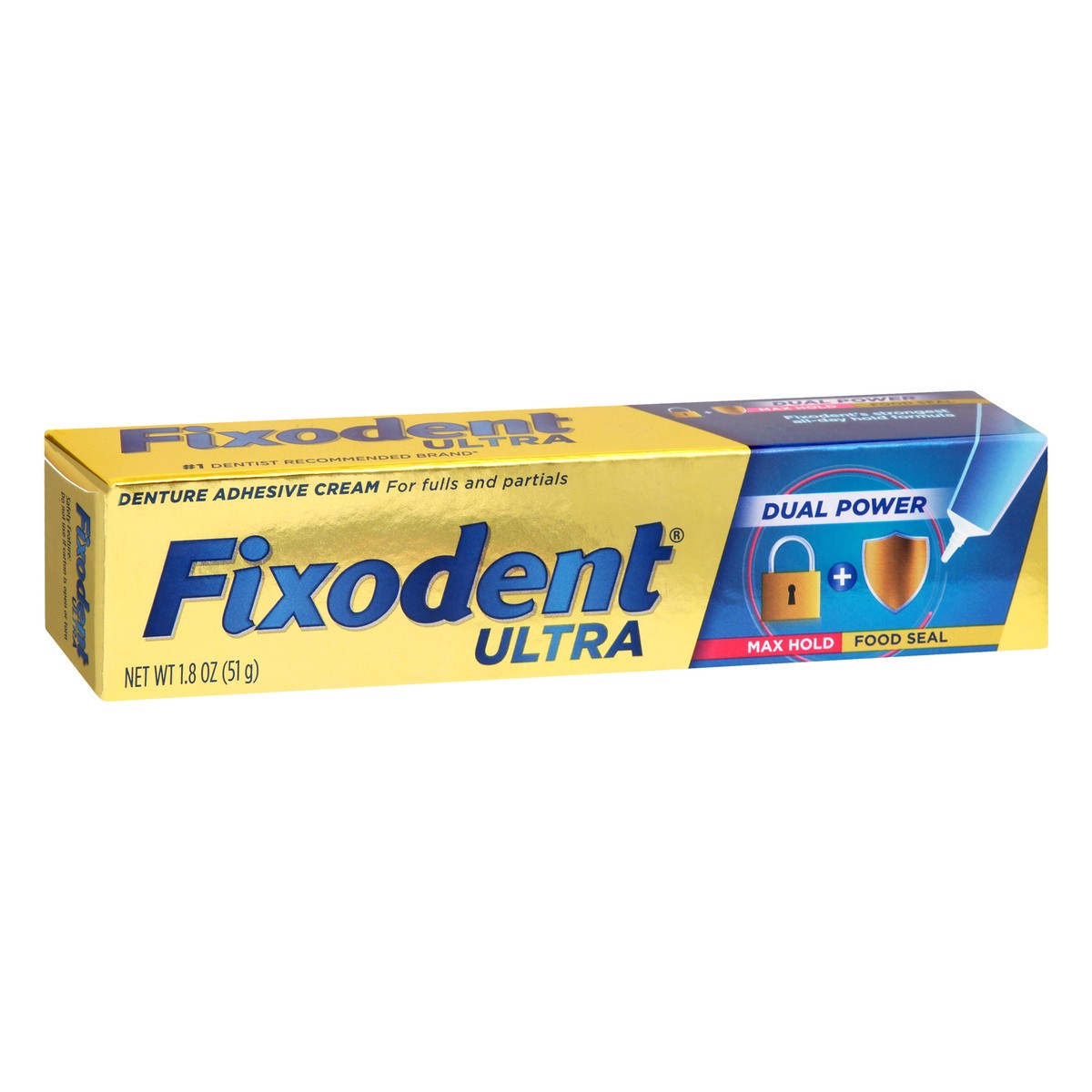 slide 2 of 9, Fixodent Ultra Dual Power Denture Adhesive Cream 1.8 oz, 1.8 oz