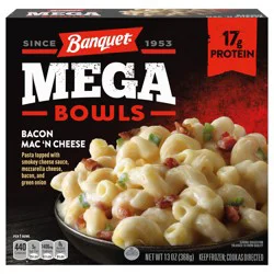 Banquet MEGA Bowls Bacon Mac 'N Cheese, Frozen Meal, 13 oz.