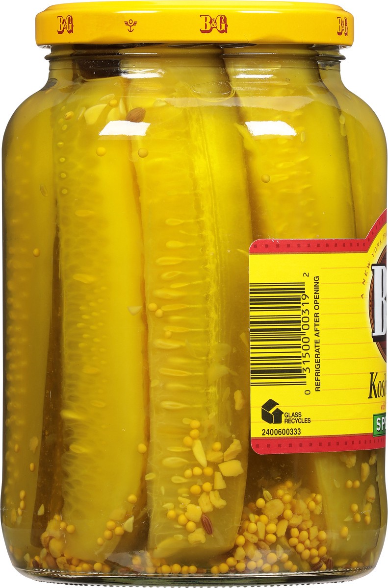 slide 6 of 10, B&G Spears Kosher Dill Pickles with Whole Spices 32 fl oz, 32 fl oz