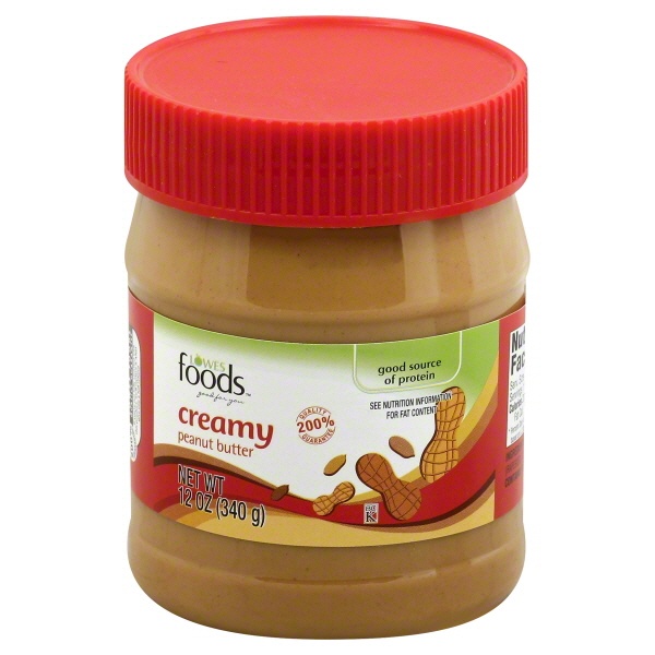 slide 1 of 1, Lowes Foods Peanut Butter Creamy, 12 oz